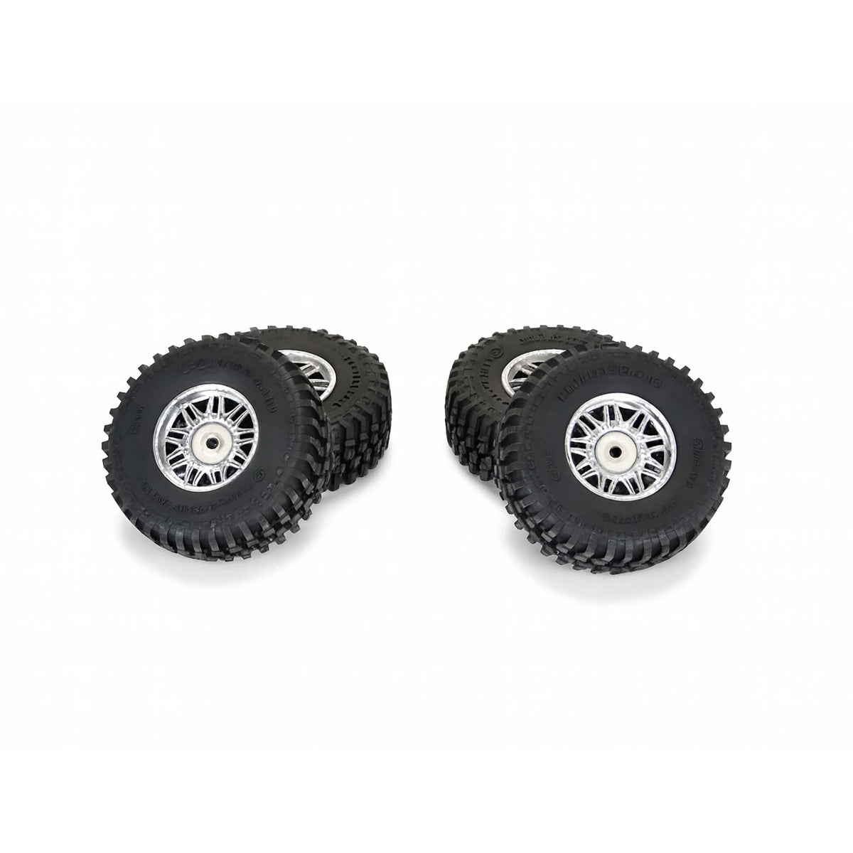 Flat Iron F/R Tires Mounted 12mm Hex Chrome Diablo (4) for Arrma Typhon Grom