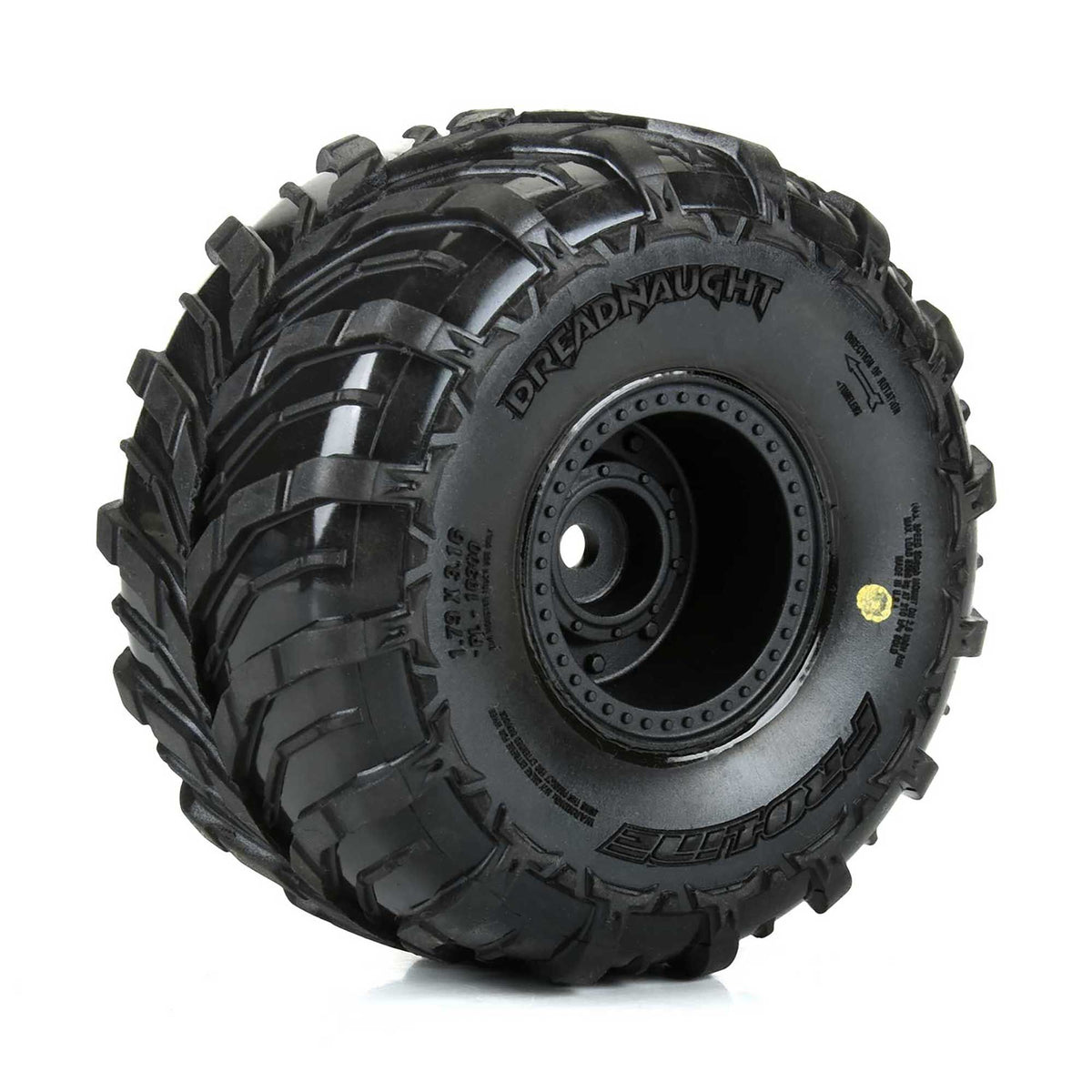 Dreadnaught Mounted Black Wheel F/R (4) for Arrma Gorgon/Quake Grom