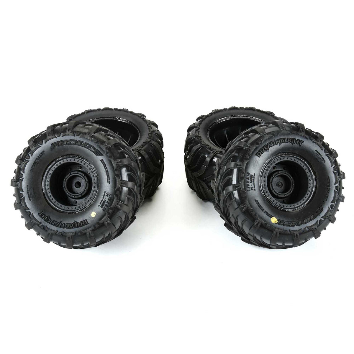 Dreadnaught Mounted Black Wheel F/R (4) for Arrma Gorgon/Quake Grom