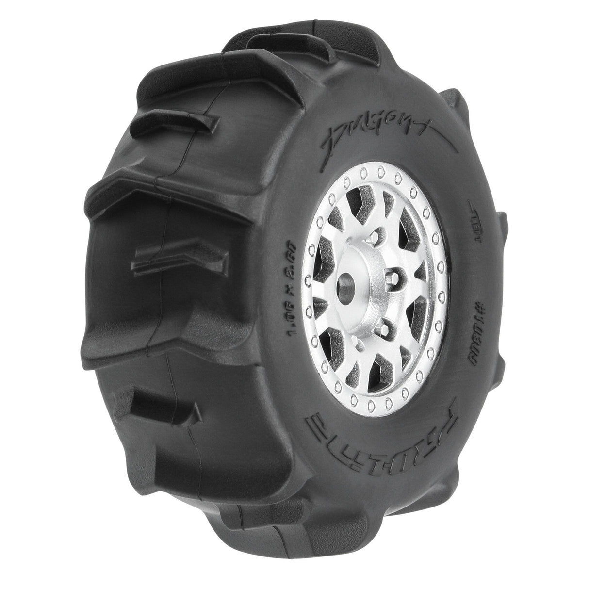 Dumont F/R Tires Mounted 12mm Hex Silver Impulse (4) for Arrma Mojave Grom