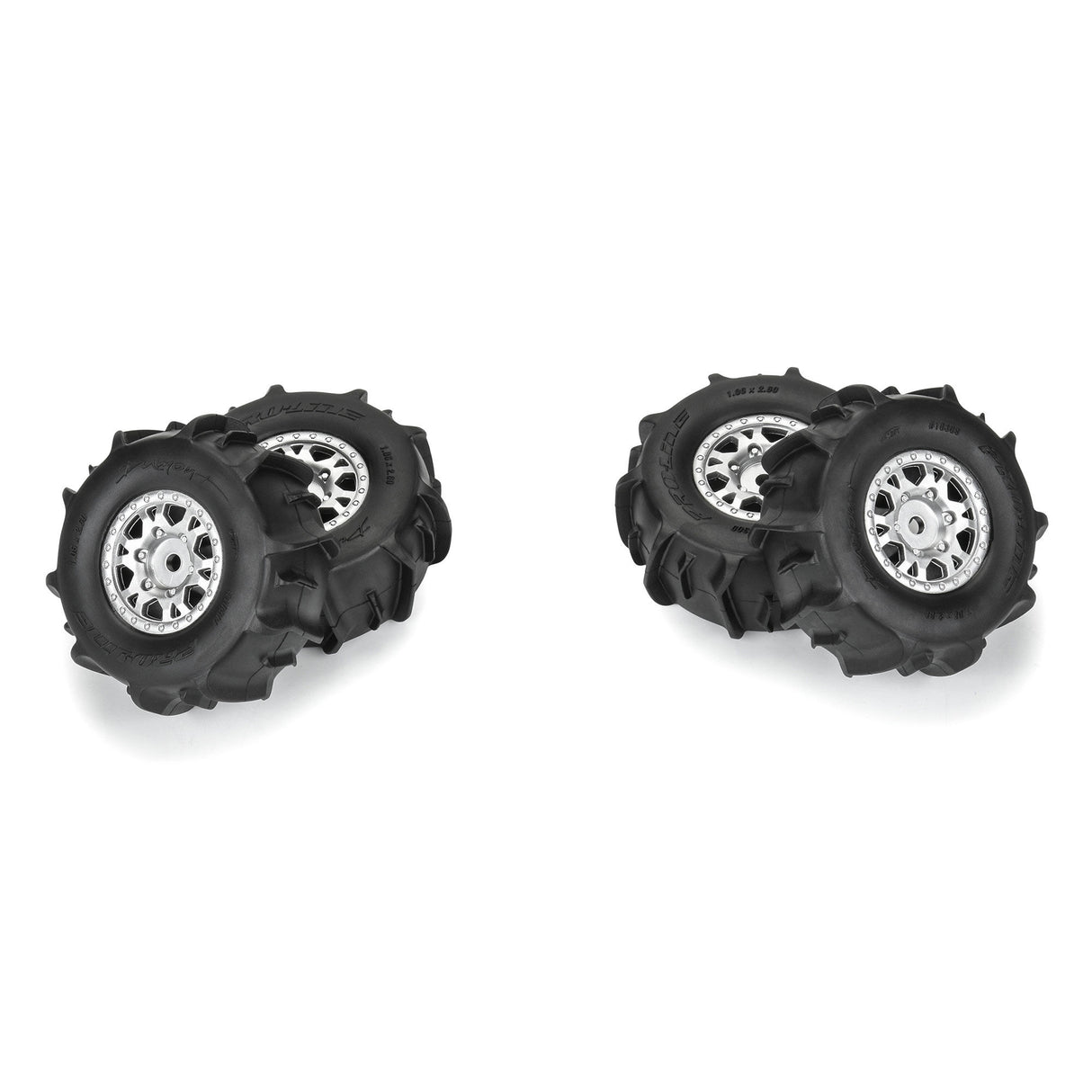 Dumont F/R Tires Mounted 12mm Hex Silver Impulse (4) for Arrma Mojave Grom
