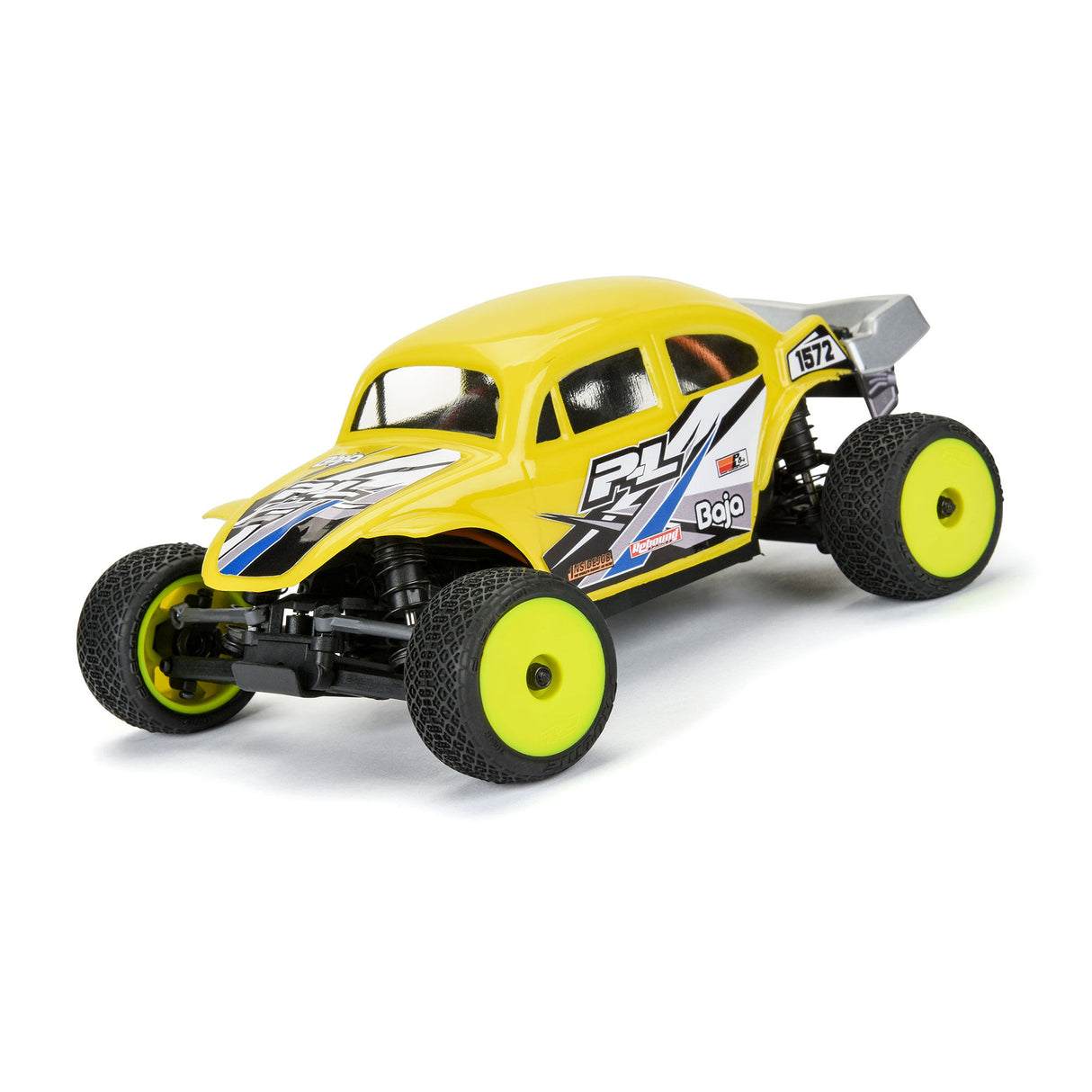 Electron 2.0 F/R Tires Mounted 7mm Yellow (4) for Losi Micro-T