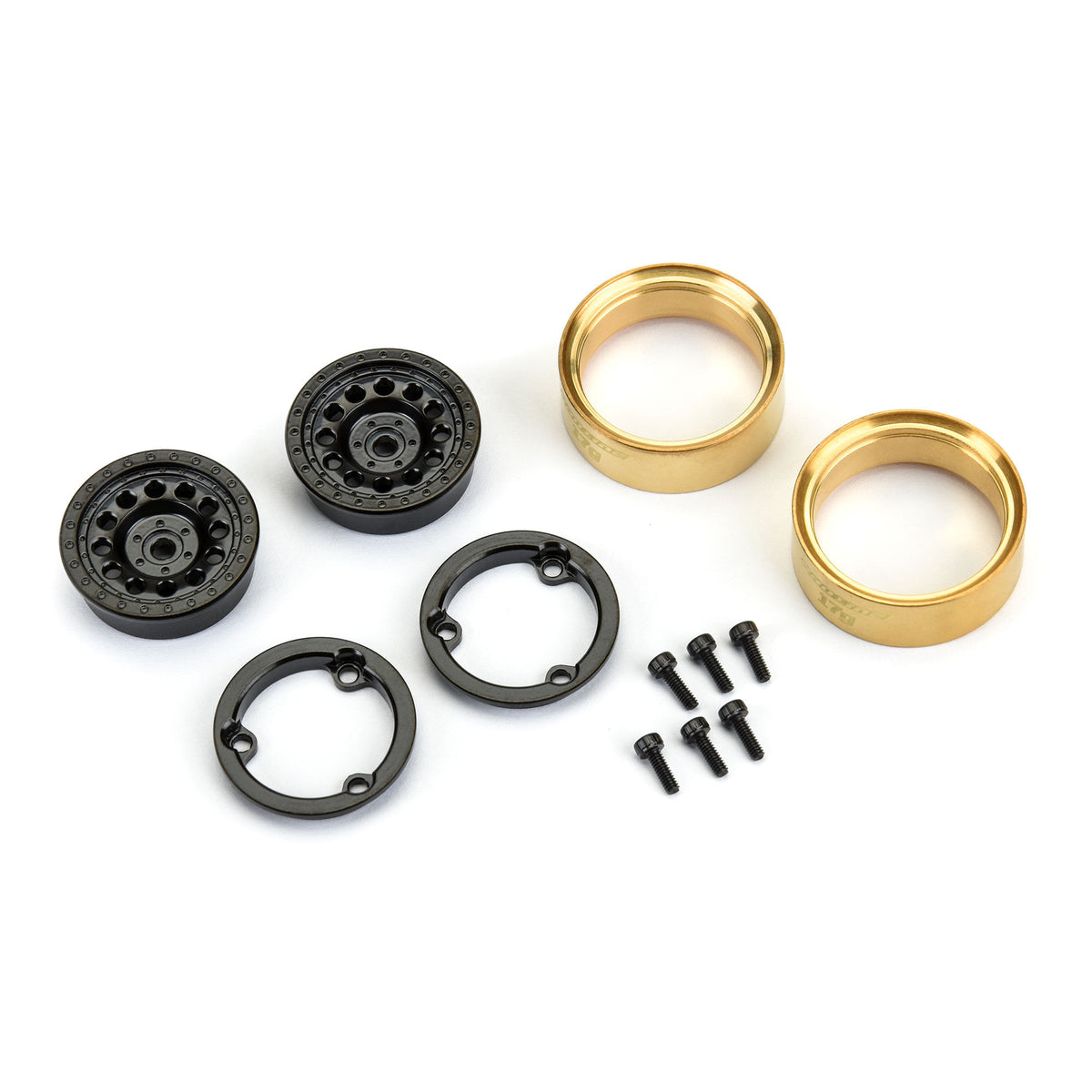 1/24 Rock Shooter Brass F/R 1.0 7mm Whl (2) Blk