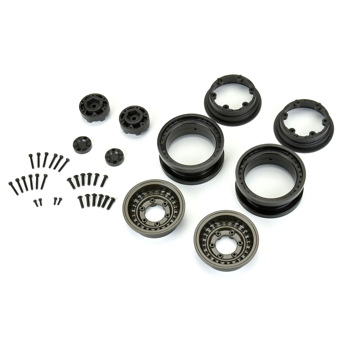 Black Rhino Armory Gunmetal 2.9" Aluminum Dual Offset (+5/+10) Wheels for Axial SCX6