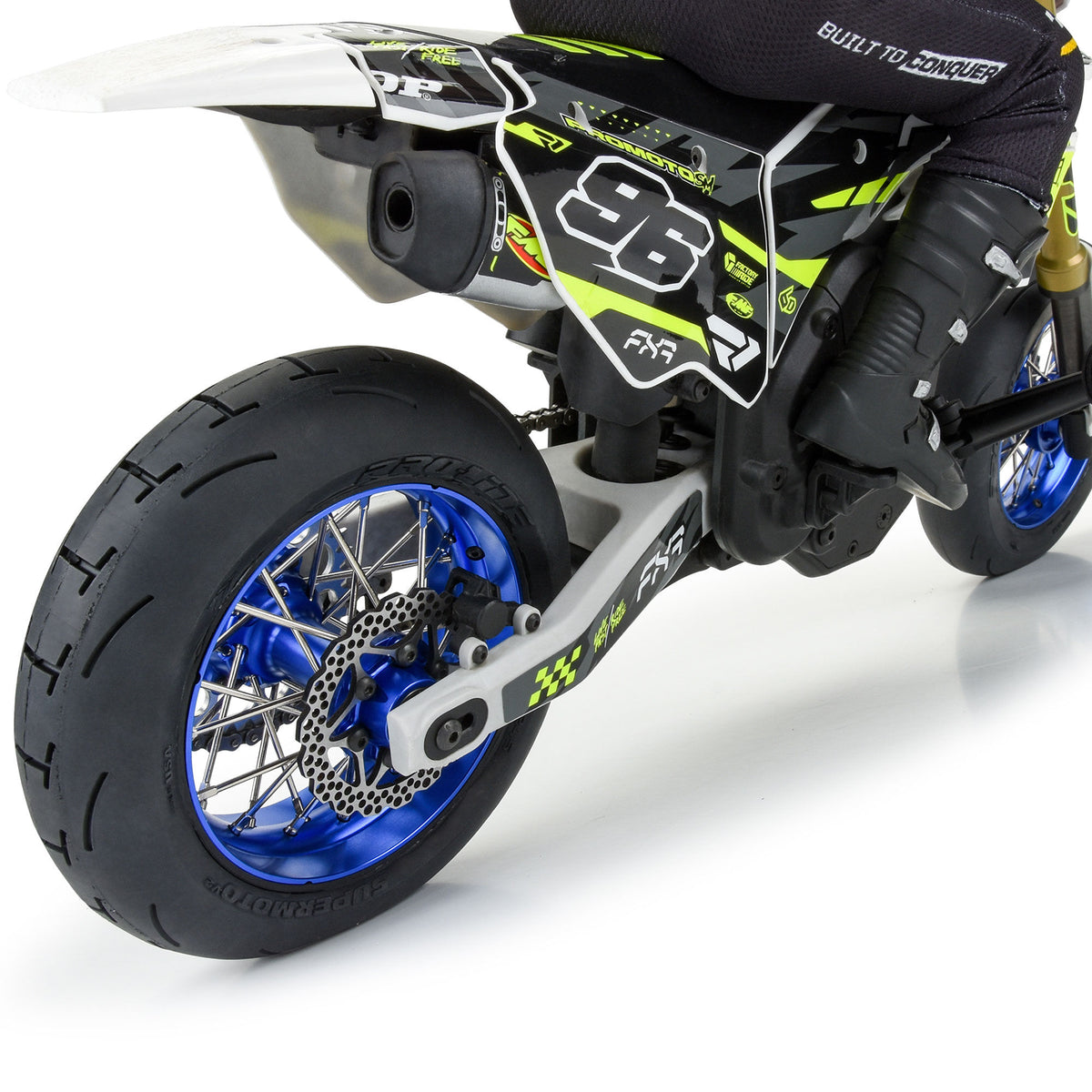 Pro-Spec Aluminum V2 Bead Rear Wheel Blue/Blue (1): Losi Promoto-SM