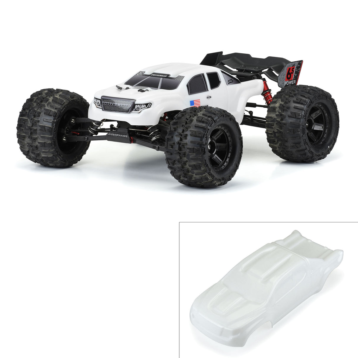 Pre-Cut Brute Bash Armor (White) Body-ARRMA Kraton