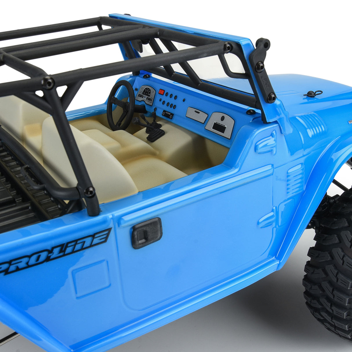 1979 Toyota Land Cruiser FJ40 Clear Body with Trail Cage & Scale Molded Accessories for 12.3"" (313mm) Wheelbase Scale Crawlers