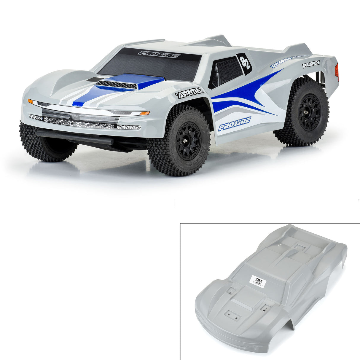 Pre-Cut Sector Tough-Color Gray Body for ARRMA Fury