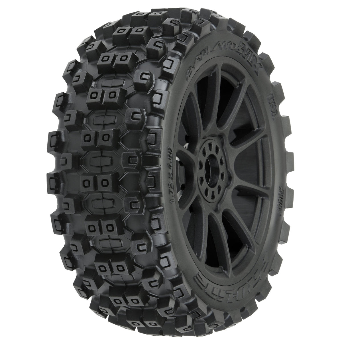 Badlands MX M2 1/8 MTD Mach 10 Black Wheels F/R