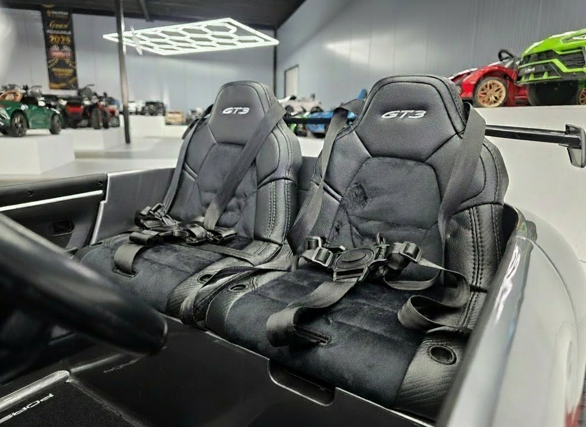 Porsche 911 GT3 24V elbil för barn – 2 personer, metallic grå