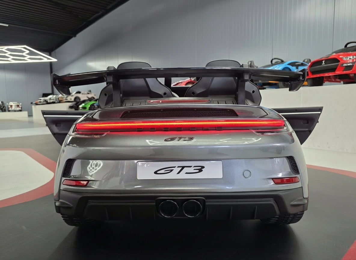 Porsche 911 GT3 24V elbil för barn – 2 personer, metallic grå