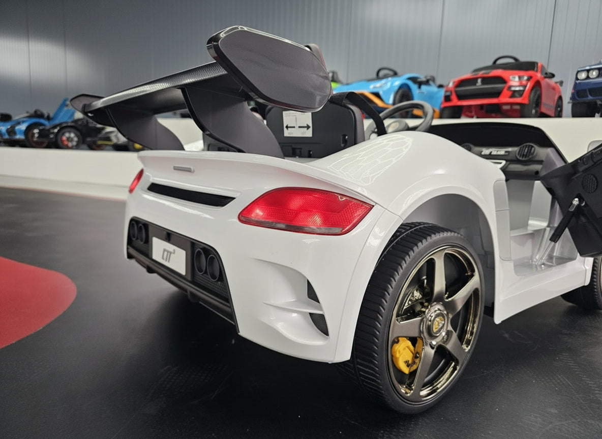 Porsche RUF 24V elbil för barn – 2 personer, metallic silver