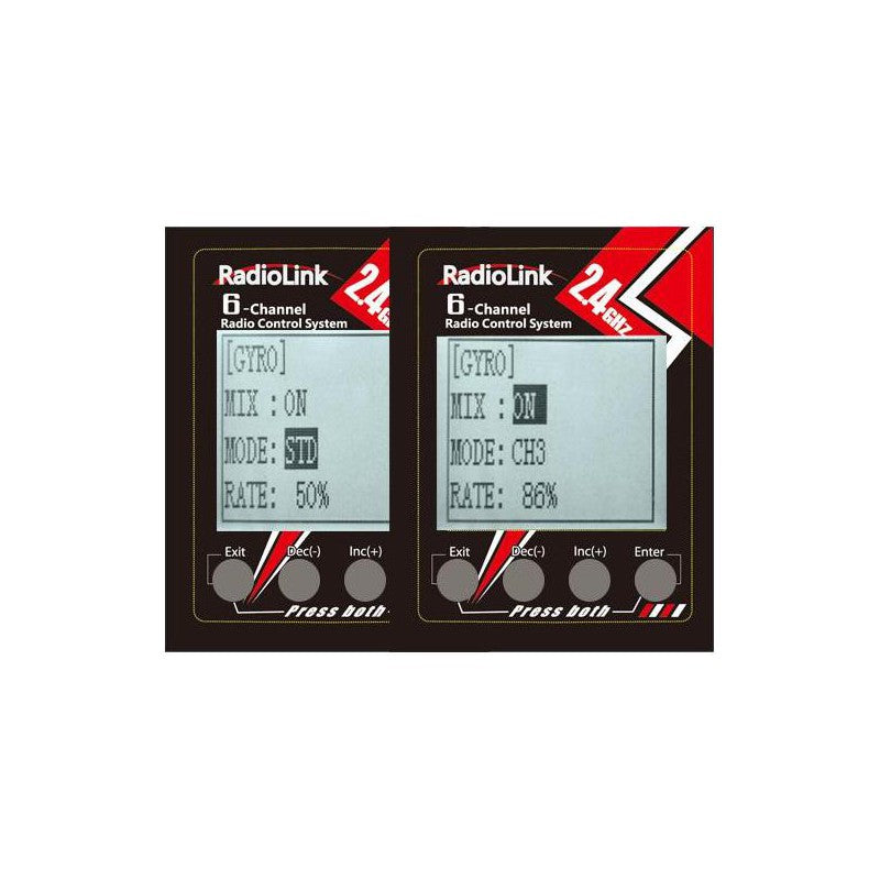 RC6GS V3 7-Channels radio with R7FG gyro integrated Receiver