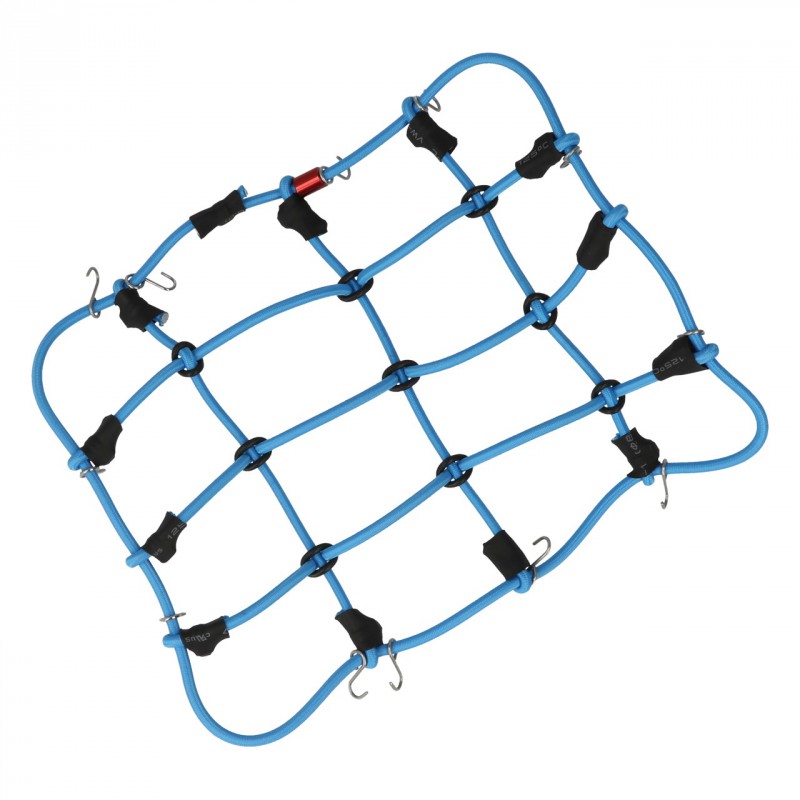 Luggage net with hooks (150 x 120 mm) - blue