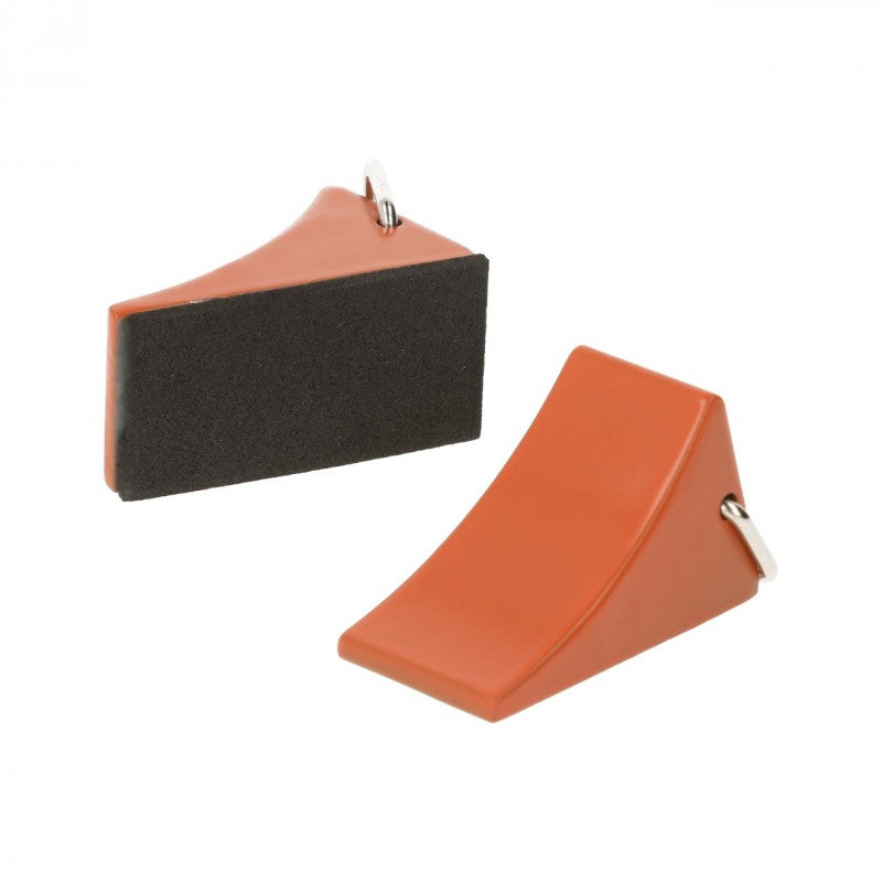 Metal wheel chocks (2 pcs) - Orange