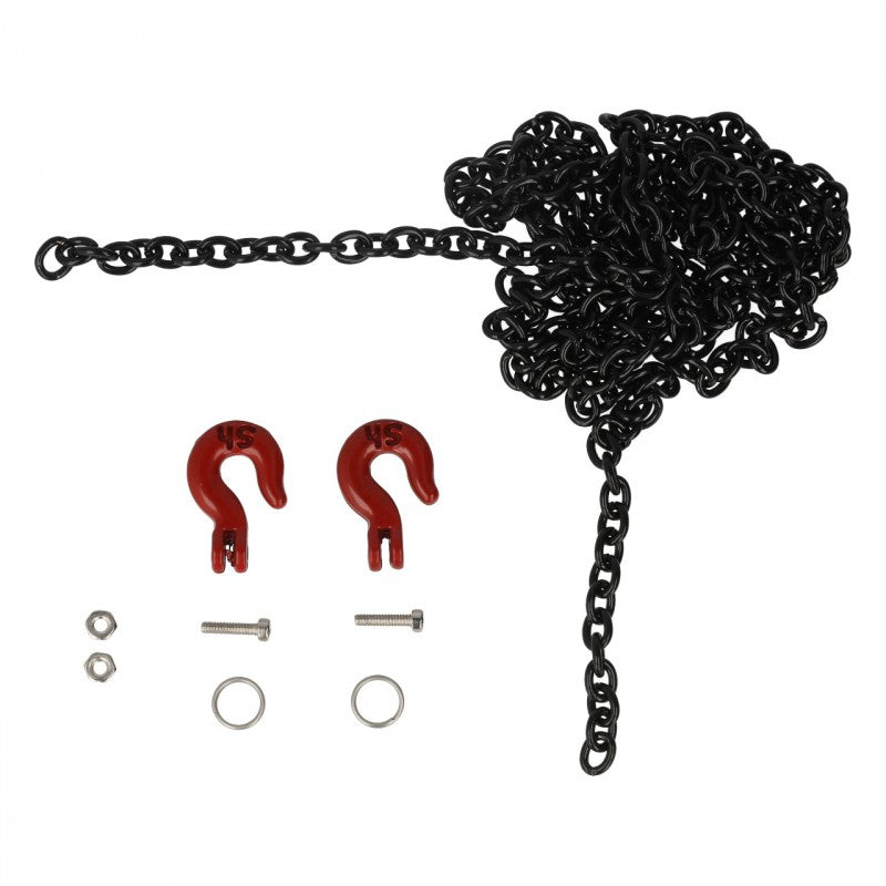 Towing chain with hooks - Black