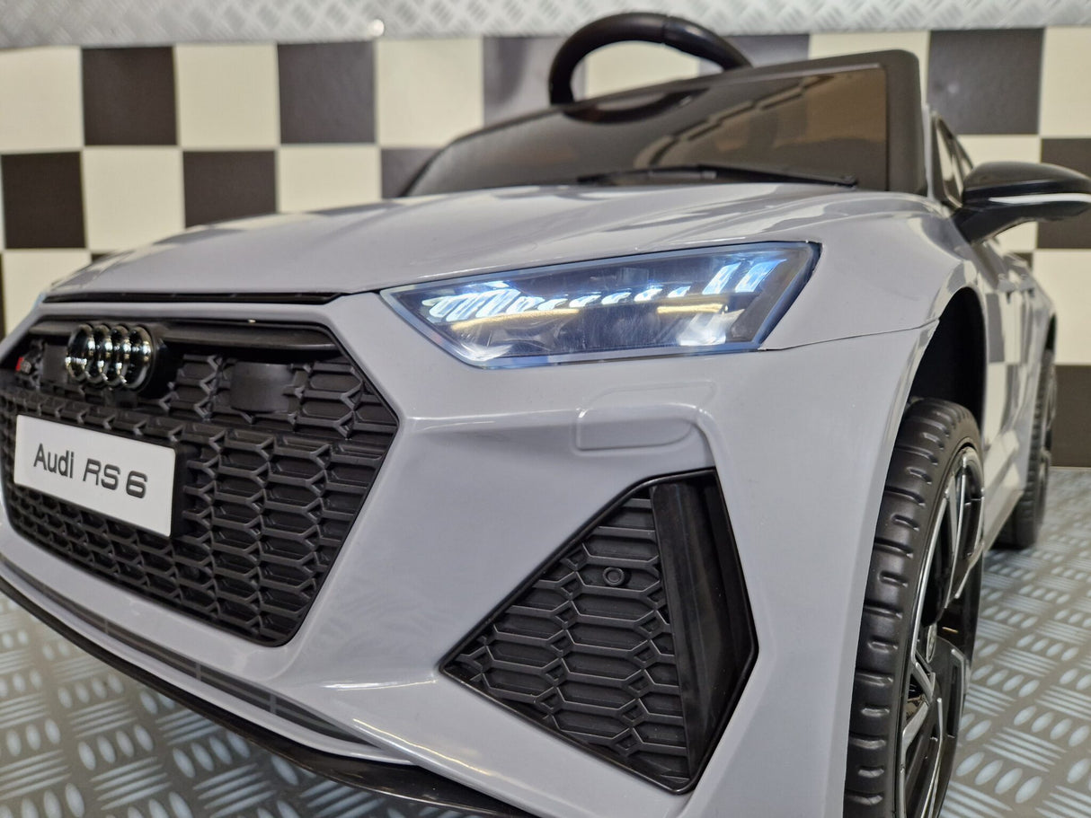 Audi RS6 12V elbil för barn – nardo grå