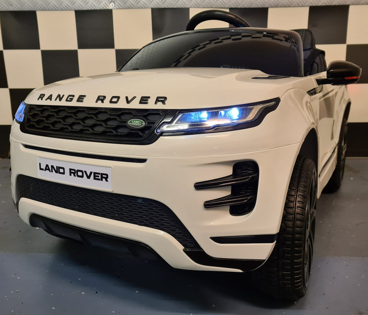 Elektrisk børnebil Range Rover Evoque med 4 motorer hvid