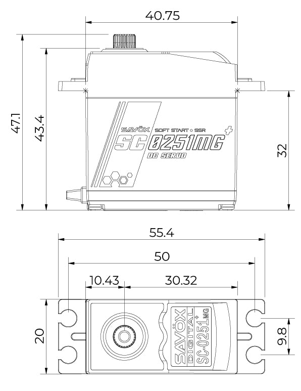 SC-0251MG Plus Servo 20Kg 0.17s HV Metal Gear