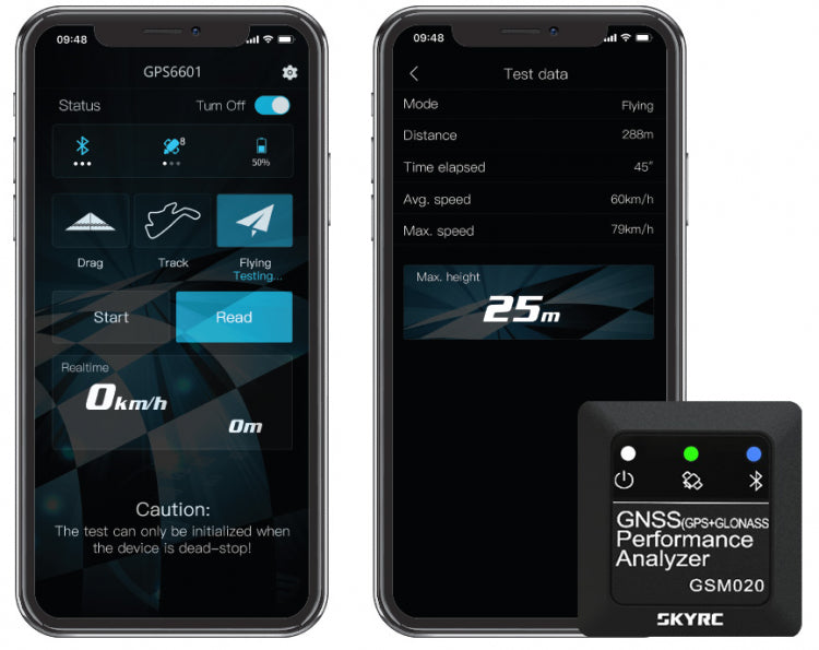 GPS (GNSS) GSM020 Performance Analyzer Car and Airplane
