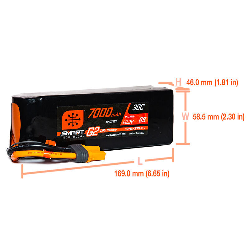 7000mAh 6S 22.2V Smart G2 LiPo 30C; IC5