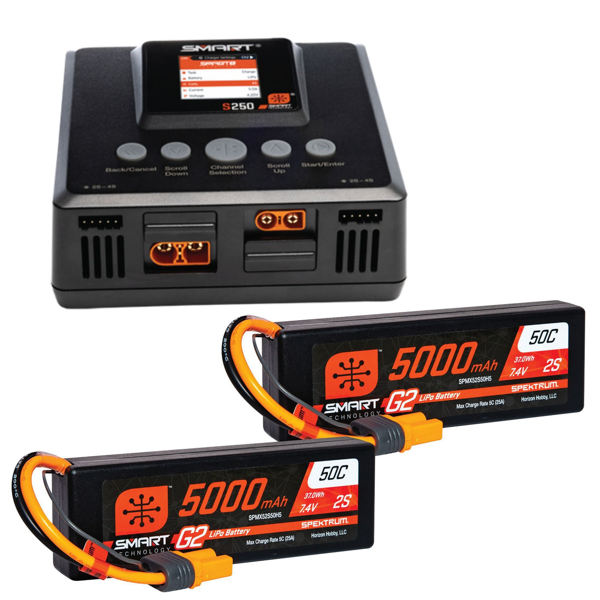 Smart Powerstage 4S Surface Bundle: (2) G2 5000mAh 2S LiPo IC5 & S250 Charger EU