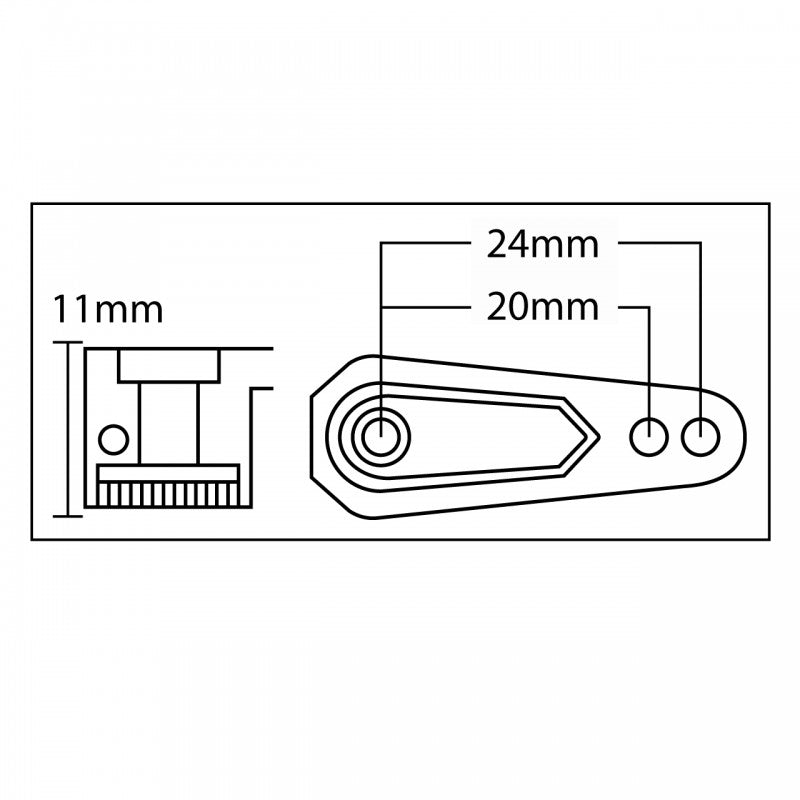 X7 Servo Horn Offset Black (25 Teeth)