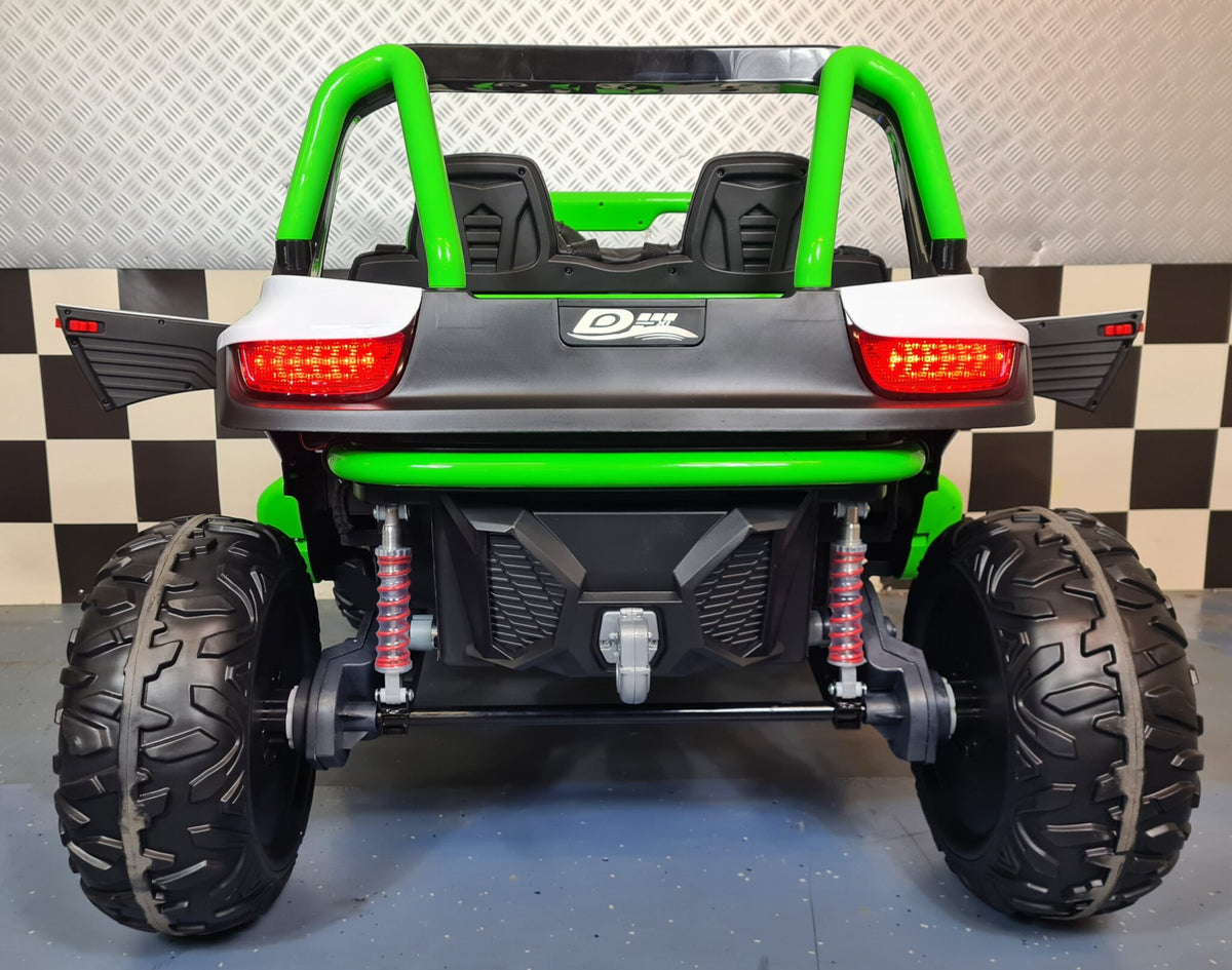 Barnbuggy 24V – 2 personer, vit/grön