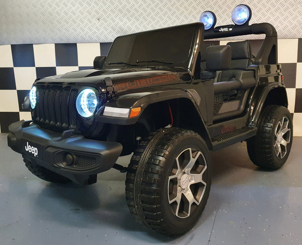Jeep Wrangler 4x4 12V elbil för barn med fjärrkontroll – svart