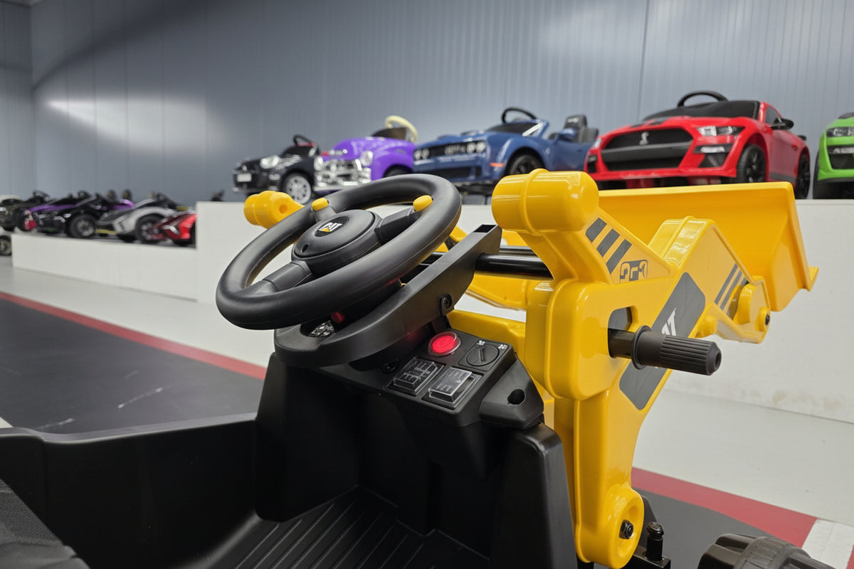Caterpillar grävmaskin 12V barntraktor med lastare