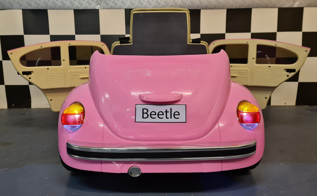Volkswagen Beetle 12V elbil för barn – rosa