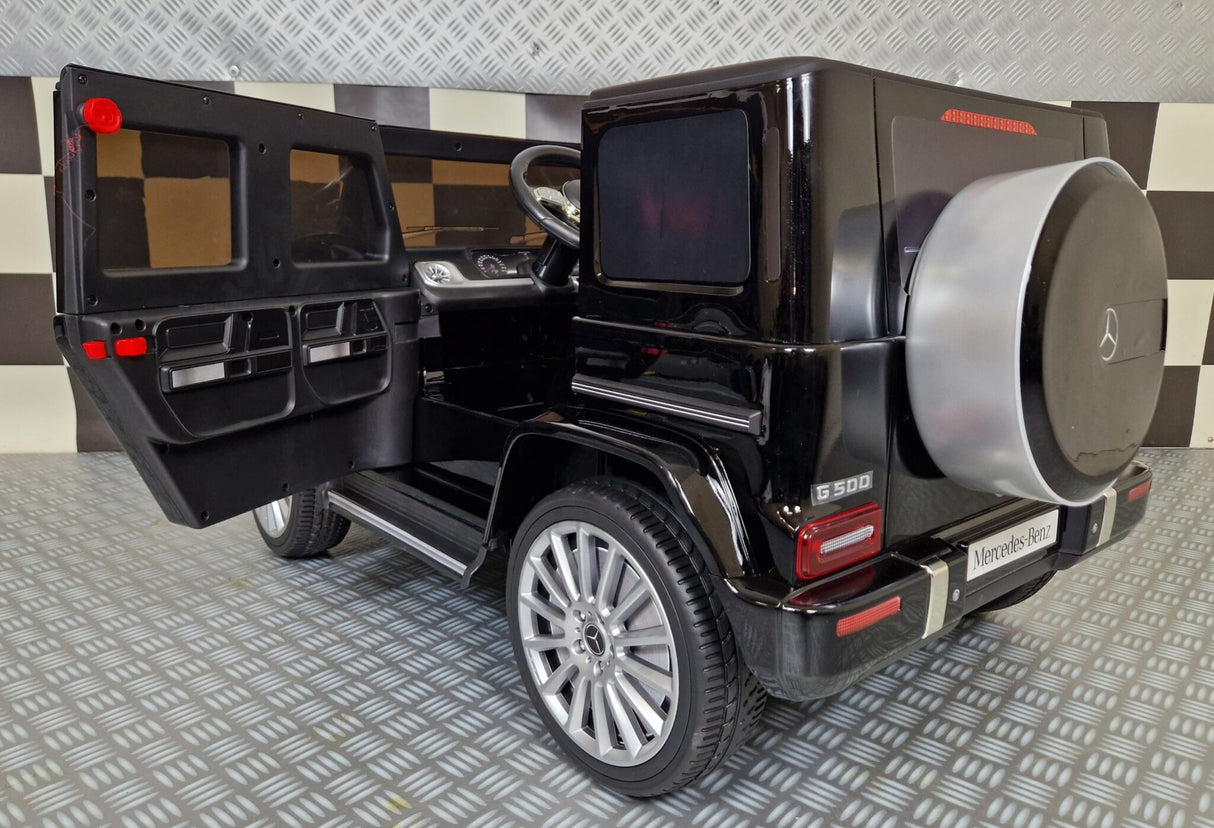 Elektrisk børnebil Mercedes G500 metallic sort