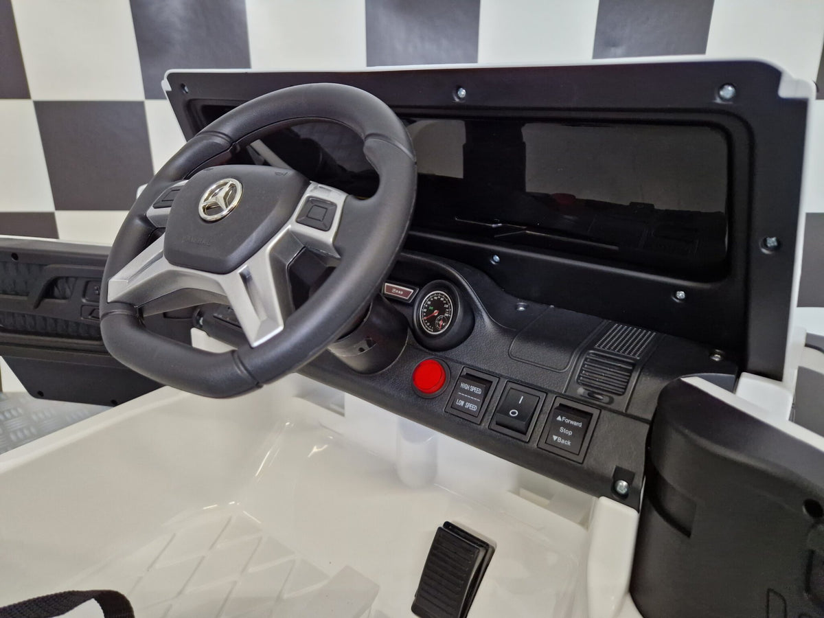 Barnbil Mercedes G63 6x6 AMG för 1 person i vitt