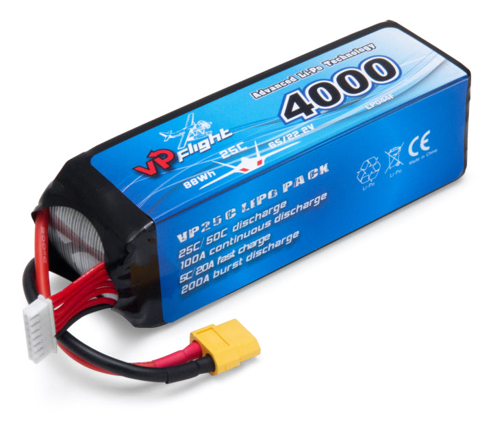 Vapex LP044FXT - Li-Po Battery 6S 22,2V 4000mAh 25C XT60-Connector