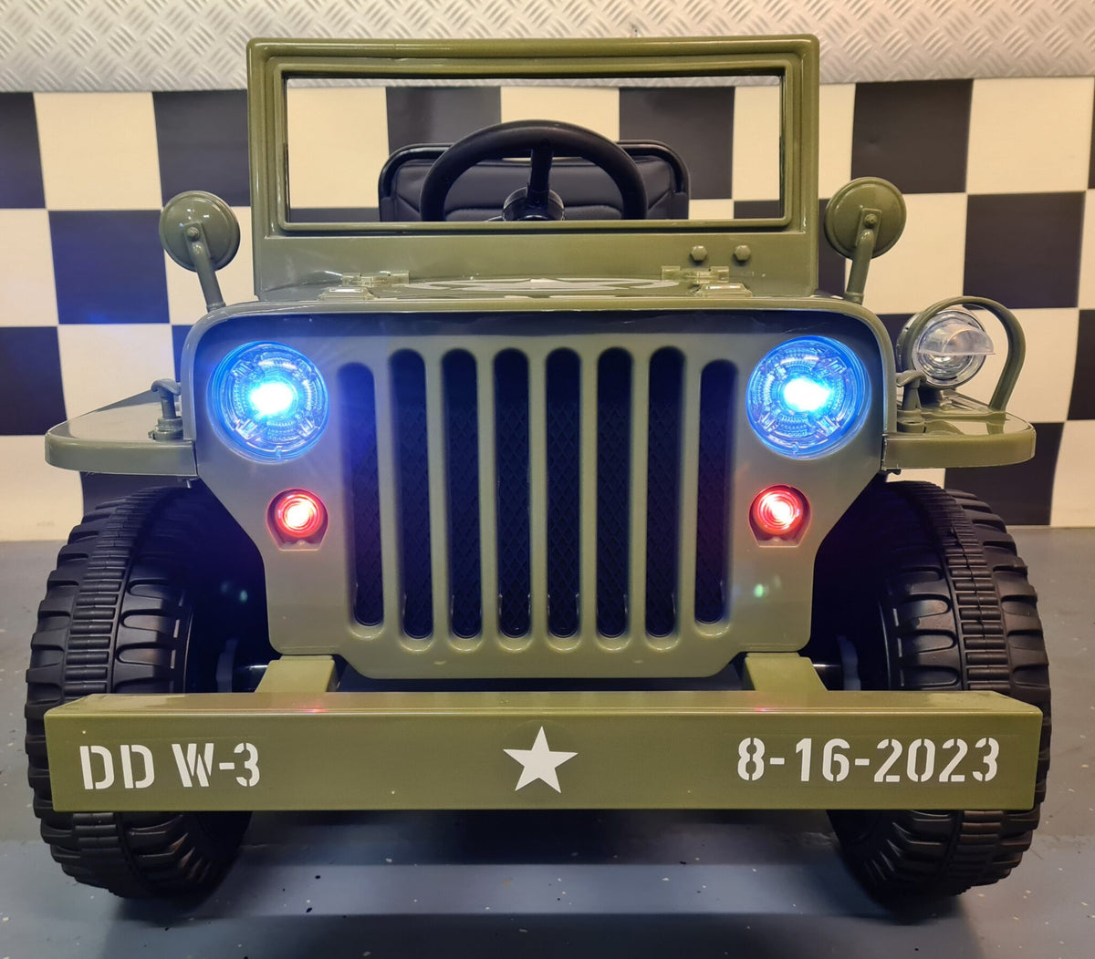 Jeep Willys 12V elbil för barn med fjärrkontroll – 1 person