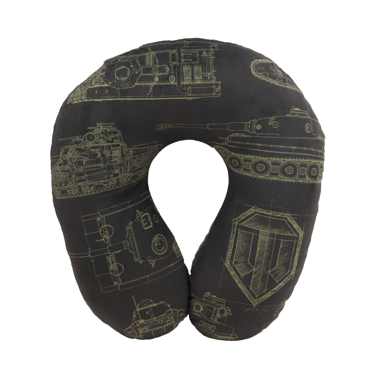 Plush travel pillow "World of Tanks" Black logos, 36 cm