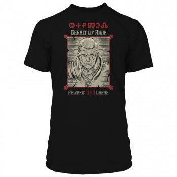 Jinx The Witcher 3 - Wanted Poster T-shirt Black, S