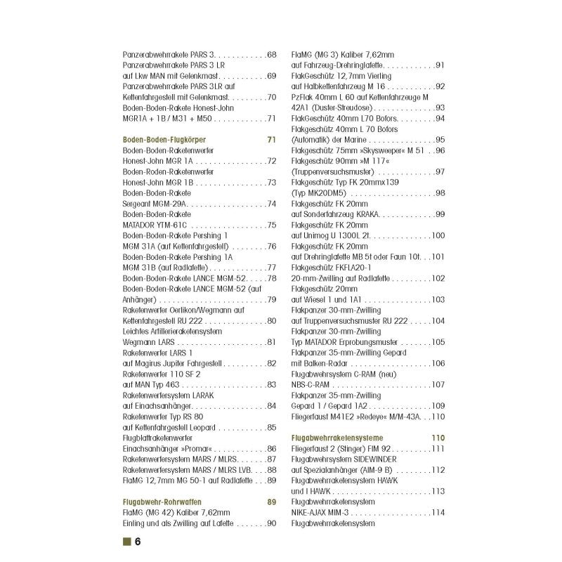 Artillerie-, Panzer- und Luftabwehrsysteme der Bundeswehr seit 1956
