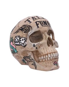 Pink Traditional Tribal Tattoo Fund Skull Money Box