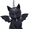 Malpuss Black Bat Cat Hanging Decorative Ornament 9.2cm