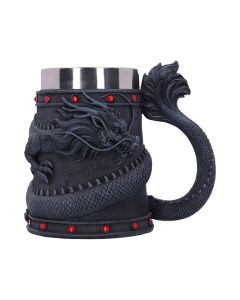 Black Chinese Dragon Coil Goblet Wine Glass