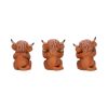 Three Wise Highland Cow Figurines 9.6cm