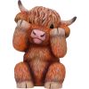Three Wise Highland Cow Figurines 9.6cm