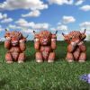 Three Wise Highland Cow Figurines 9.6cm
