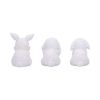 Three Wise White Bunny Figurines