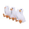 Three Wise Goofy Geese Figurines in See no, Hear no, Speak no evil poses