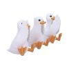 Three Wise Goofy Geese Figurines in See no, Hear no, Speak no evil poses