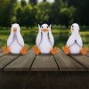 Three Wise Goofy Geese Figurines in See no, Hear no, Speak no evil poses