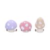 Three Wise Multicoloured Toadstool Figurines in See no, Hear no, Speak no evil poses