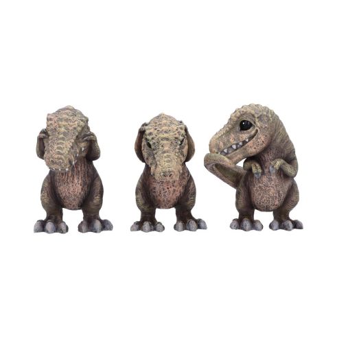 Three Wise See No, Hear No, Speak No, Tyrannosaurus Rex Dinosaur Figurines